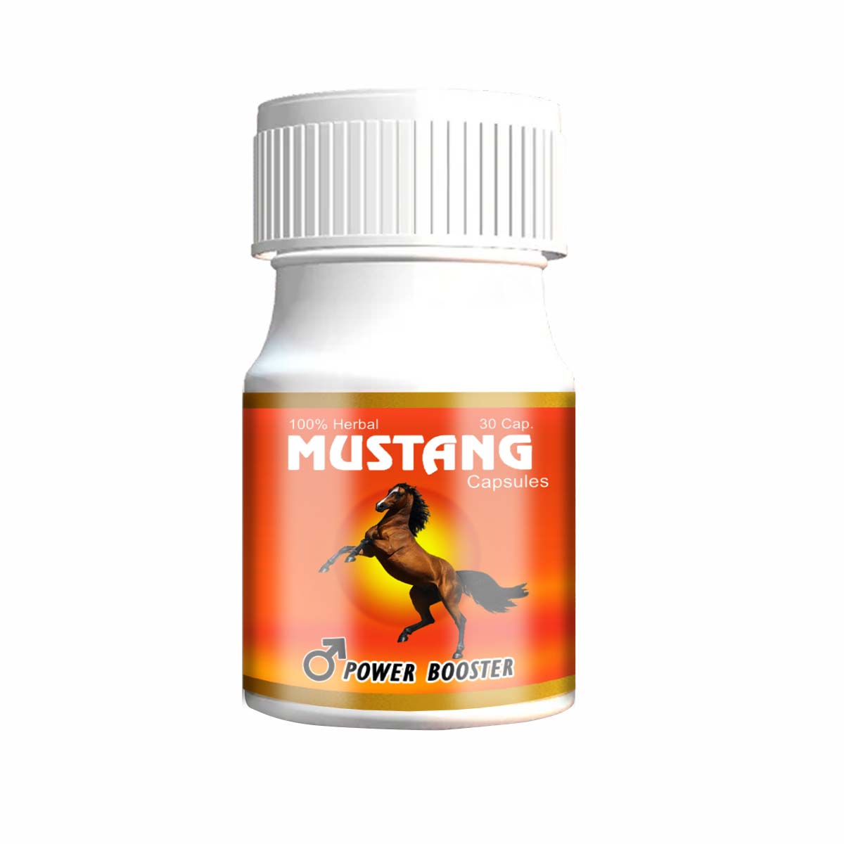 MUSTANG 100% Herbal Capsules – Power Booster, 30 Capsules