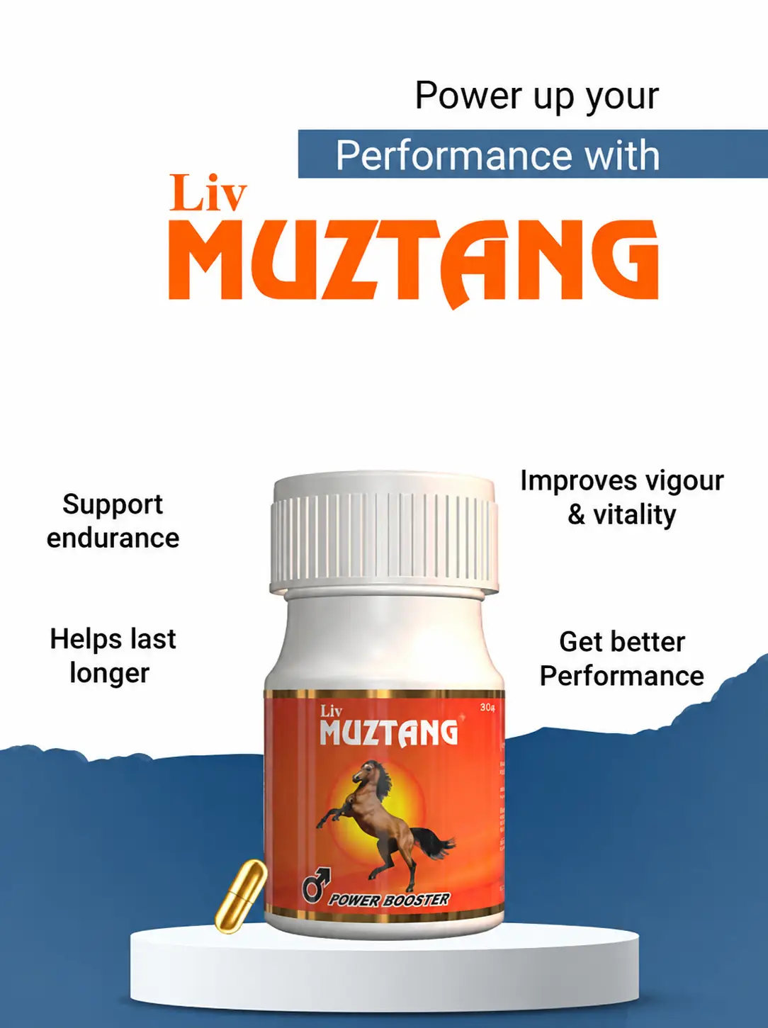 Liv MUZTANG Power Booster Capsules – Herbal Wellness Supplement, 30 Capsules - Image 2
